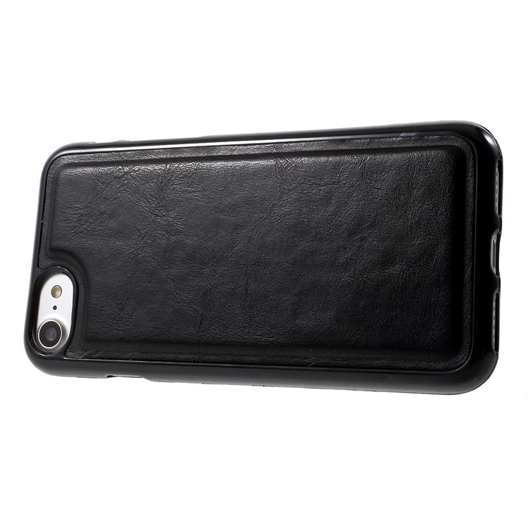 2-in-1 Split Leather Magnetic Wallet Shell for iPhone 7 with Removable Phone Case Inside - Black-10
