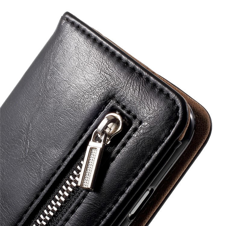 2-in-1 Split Leather Magnetic Wallet Shell for iPhone 7 with Removable Phone Case Inside - Black-13