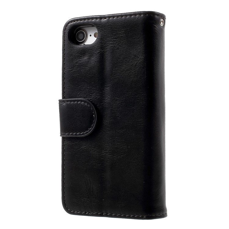2-in-1 Split Leather Magnetic Wallet Shell for iPhone 7 with Removable Phone Case Inside - Black-2