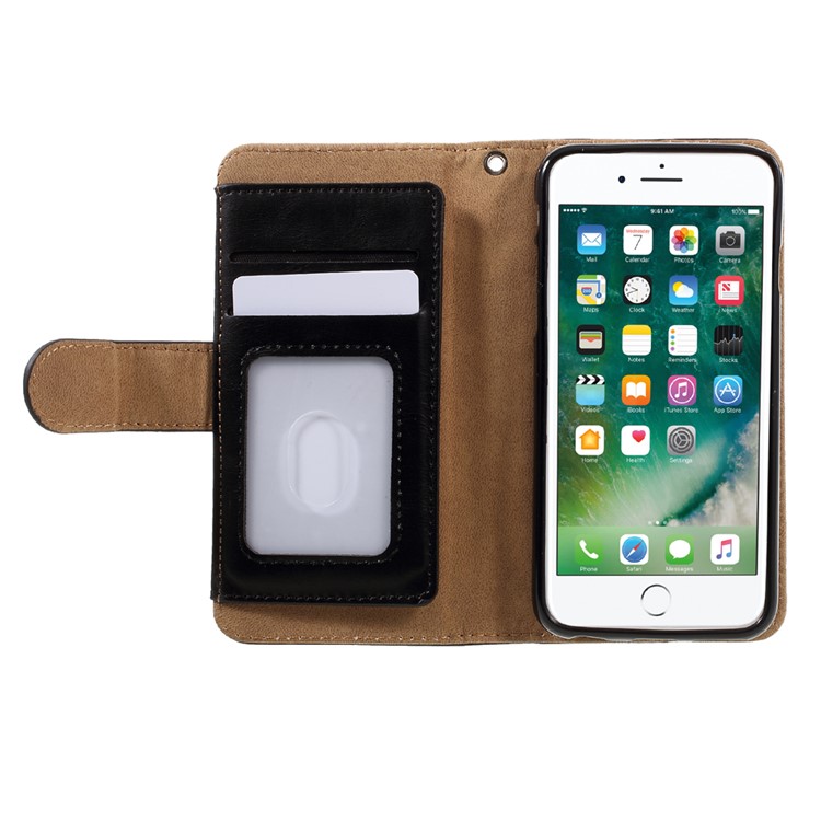 2-in-1 Magnetic Split Leather Wallet Flip Shell for iPhone 6s/6 4.7 with Removable Inner Case - Black-6