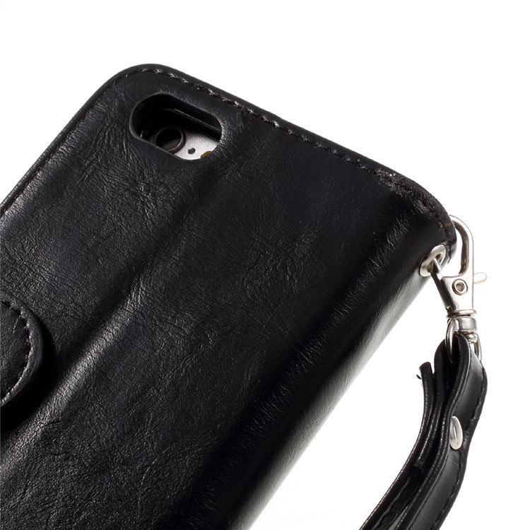 2-in-1 Magnetic Split Leather Wallet Flip Shell for iPhone 6s/6 4.7 with Removable Inner Case - Black-8