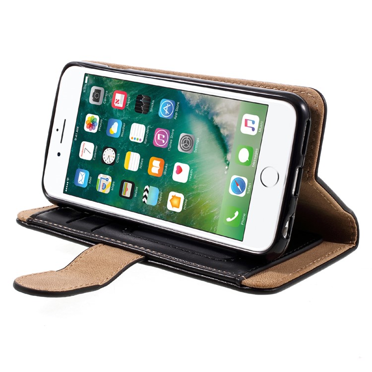 2-in-1 Magnetic Wallet Split Leather Case for iPhone 6s Plus / 6 Plus with Inner TPU Back Cover - Black-4