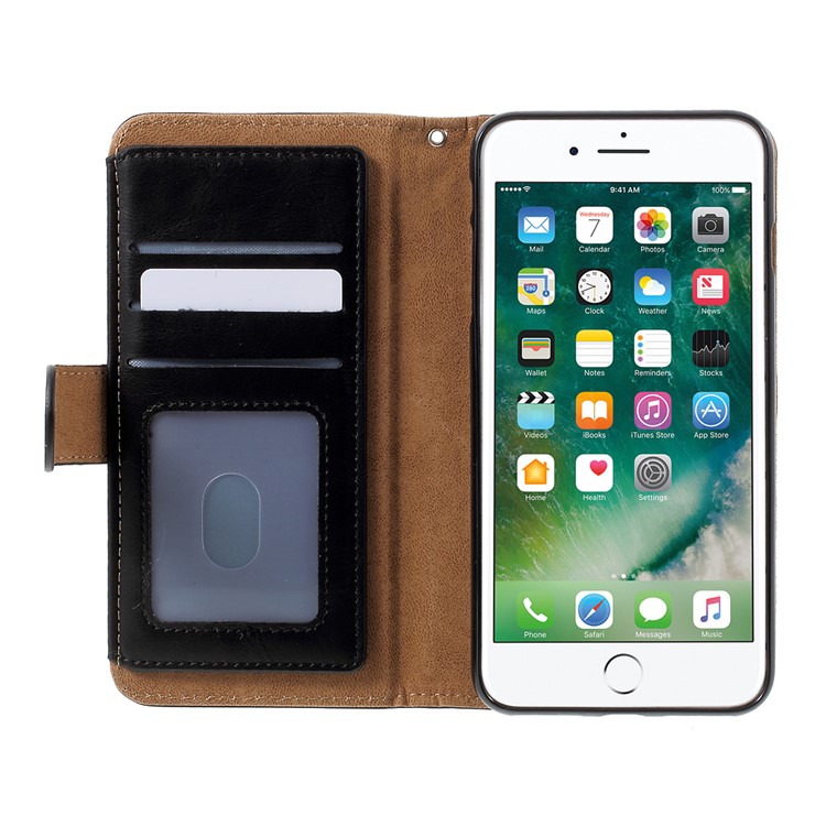 2-in-1 Magnetic Split Leather Wallet Case for iPhone 7 Plus with Removable Inner Case - Black-5