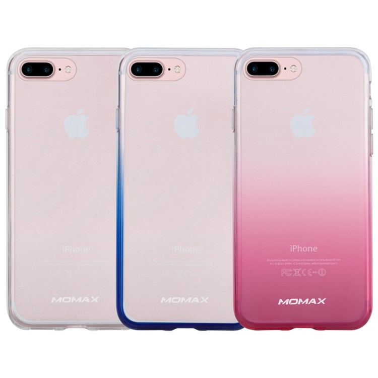 MOMAX Gradient Crystal Clear Phone Case for iPhone 7 Plus (PC + TPU Edges) - Transparent-11