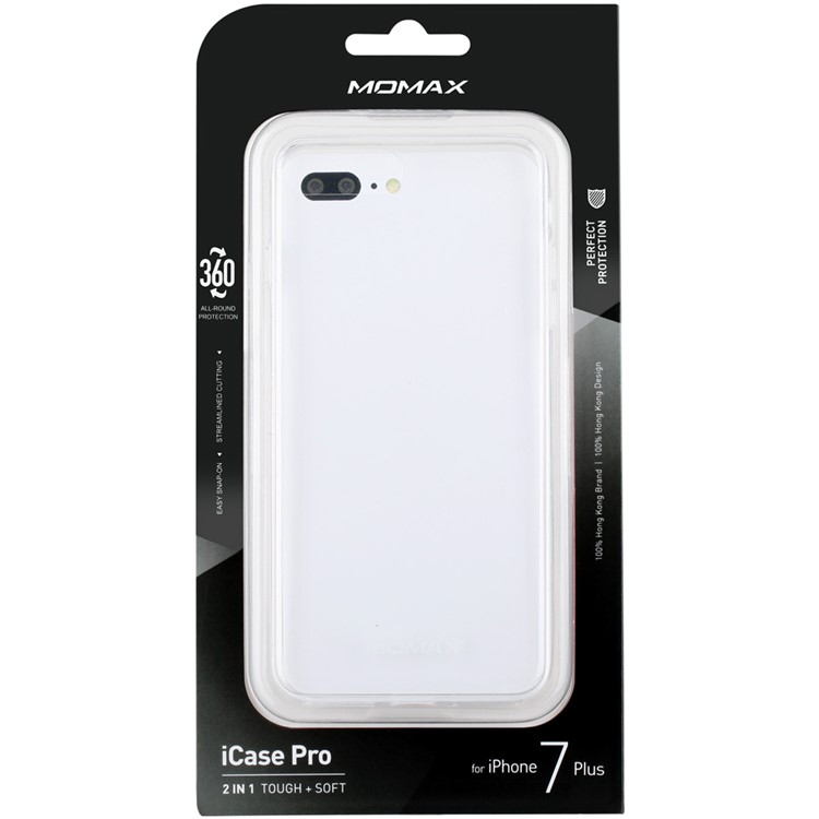 MOMAX Gradient Crystal Clear Phone Case for iPhone 7 Plus (PC + TPU Edges) - Transparent-12
