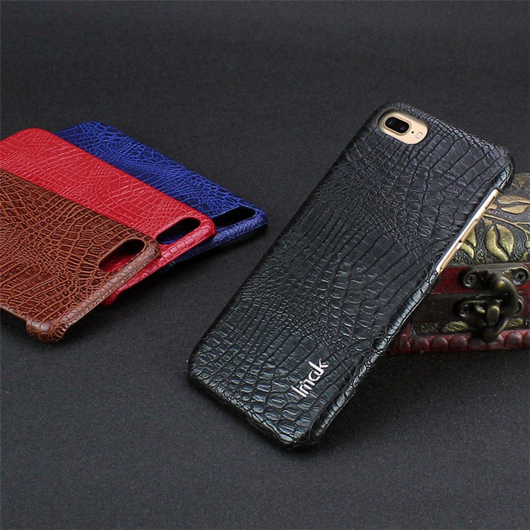 IMAK Ruiyi Series for iPhone 7 Plus Crocodile Leather Coated PC Phone Cover - Black-10