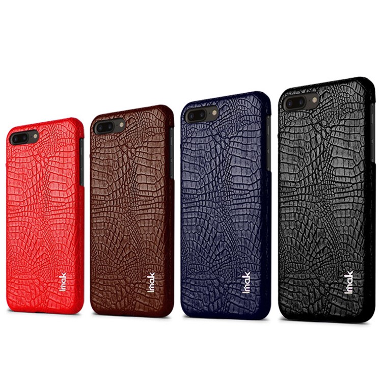 IMAK Ruiyi Series for iPhone 7 Plus Crocodile Leather Coated PC Phone Cover - Black-7