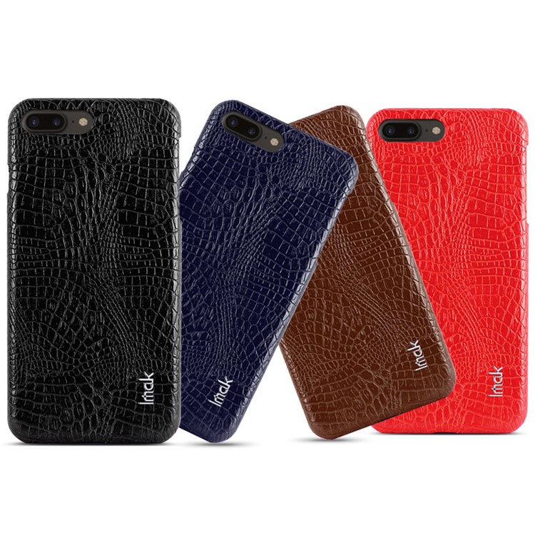 IMAK Ruiyi Series for iPhone 7 Plus Crocodile Leather Coated PC Phone Cover - Black-8