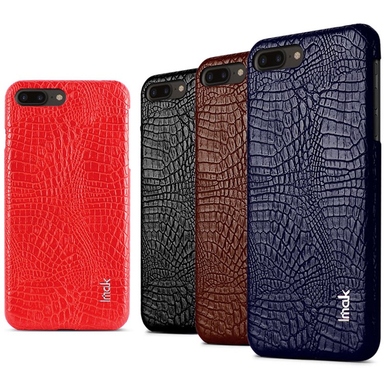 IMAK Ruiyi Series for iPhone 7 Plus Crocodile Leather Coated PC Phone Cover - Black-9