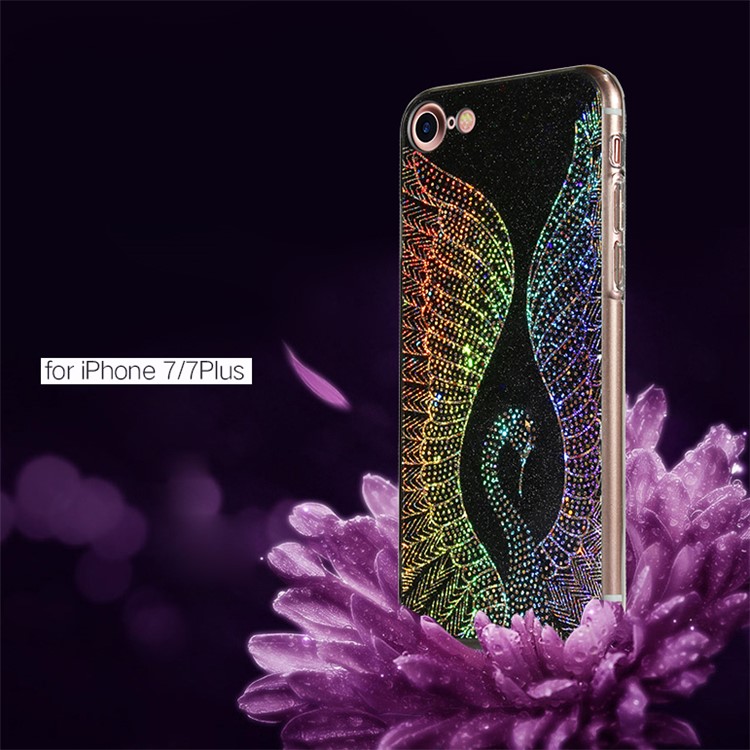 Dazzling 3D Swan Pattern Plating Mobile Phone Case for iPhone 7 (Acrylic + TPU) - Black-2