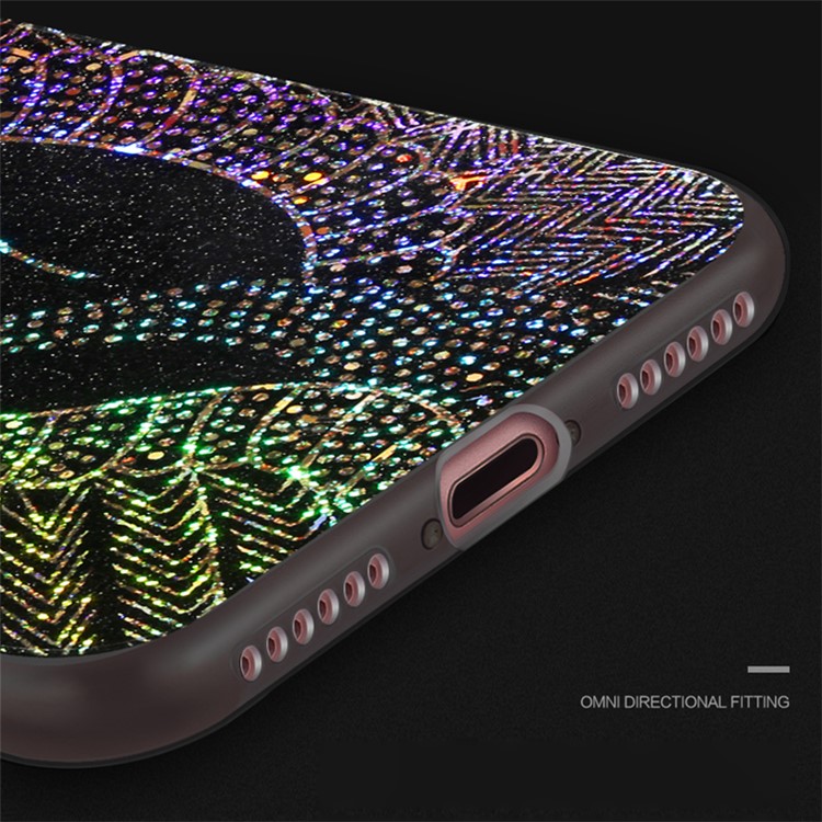 Dazzling 3D Swan Pattern Plating Mobile Phone Case for iPhone 7 (Acrylic + TPU) - Black-4