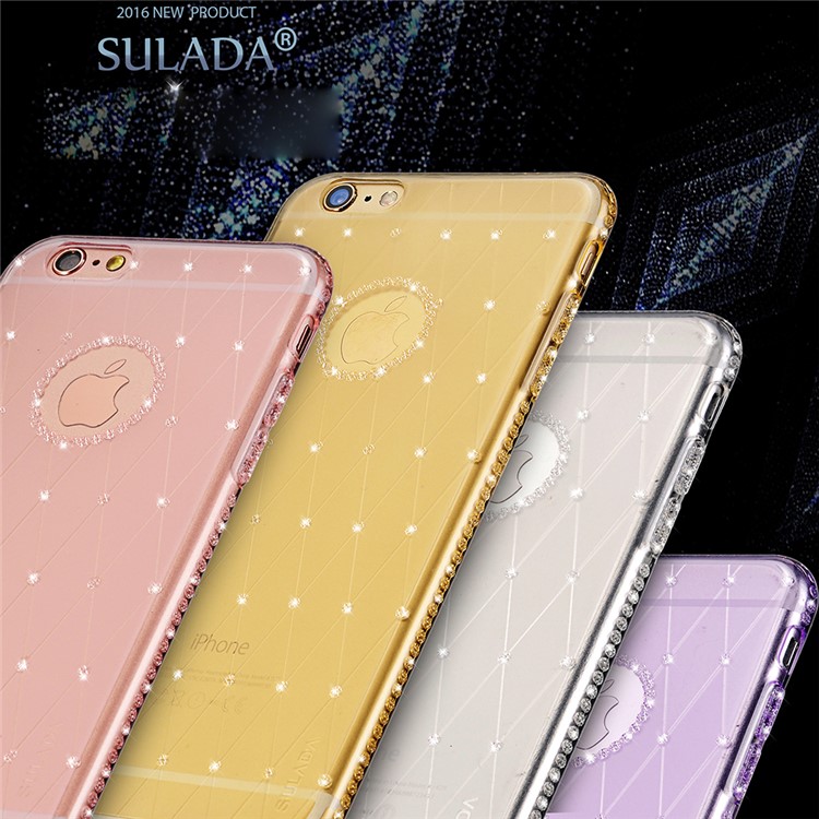 SULADA Rhinestone Decoration Cell Phone Case (TPU) for iPhone 6s / 6 4.7-inch - Transparent-3