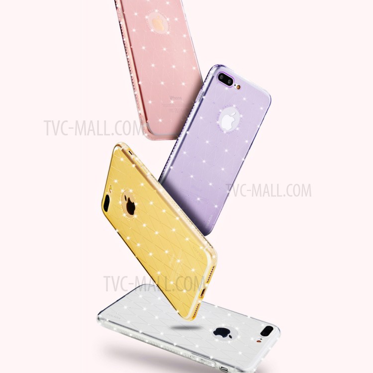SULADA Rhinestone Decoration Cell Phone Case (TPU) for iPhone 7 4.7 inch - Transparent-2