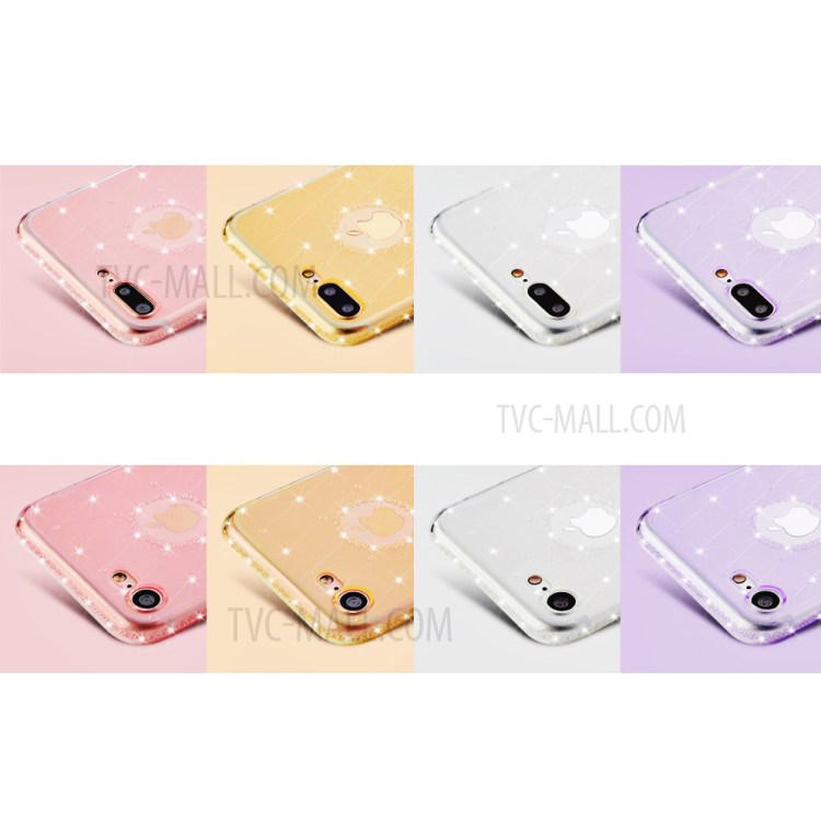SULADA Rhinestone Decoration Cell Phone Case (TPU) for iPhone 7 4.7 inch - Transparent-3