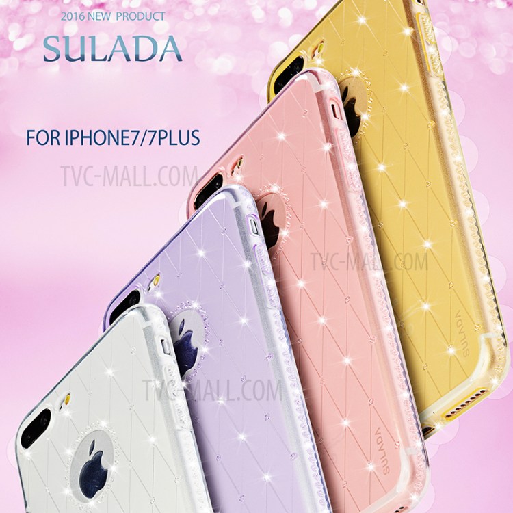 SULADA Rhinestone Decoration Cell Phone Case (TPU) for iPhone 7 4.7 inch - Transparent-4
