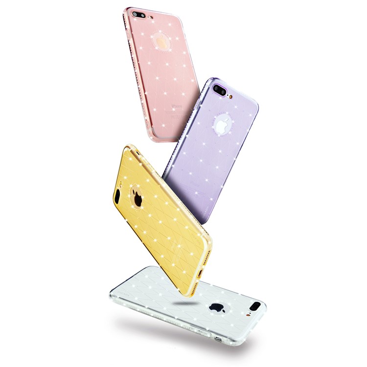 SULADA Rhinestone Decoration Cell Phone Case (TPU) for iPhone 7 Plus - Transparent-2