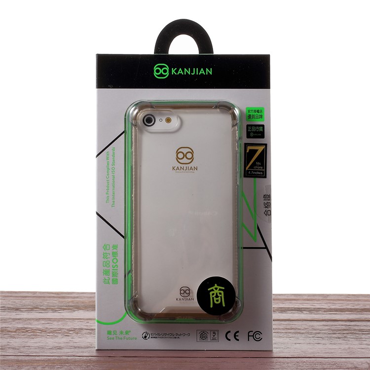 KANJIAN for iPhone 7 4.7 Drop-proof Hybrid Phone Back Case (PC + TPU) - Grey-9