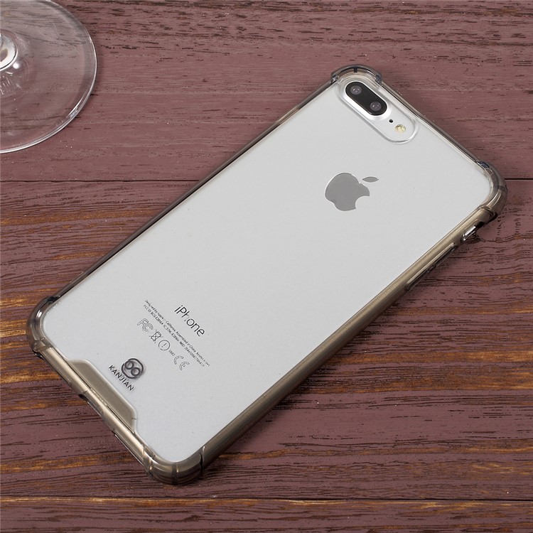 KANJIAN for iPhone 7 Plus 2016 Hybrid Drop-proof Phone Case (PC + TPU) - Grey-3