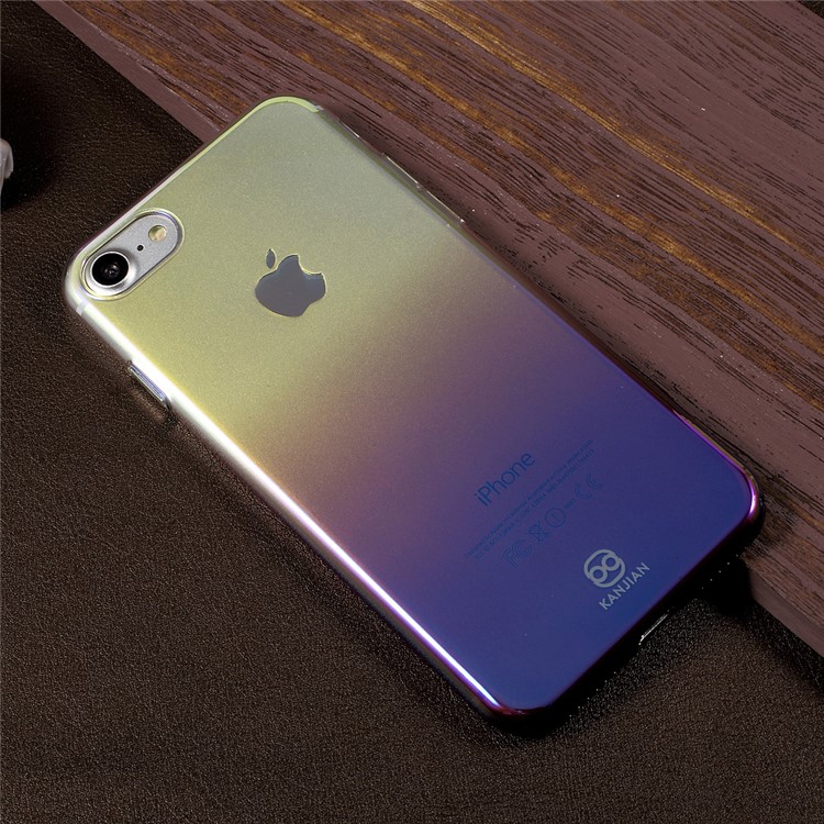 KANJIAN Clear Gradient Color Blue-ray PC Mobile Phone Case for iPhone 7 4.7 - Purple-3