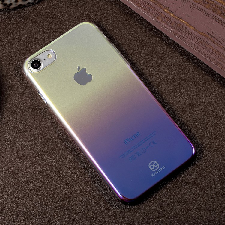 KANJIAN Clear Gradient Color Blue-ray PC Mobile Phone Case for iPhone 7 4.7 - Purple-4