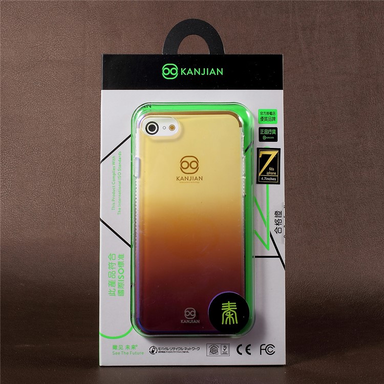 KANJIAN Clear Gradient Color Blue-ray PC Mobile Phone Case for iPhone 7 4.7 - Purple-6