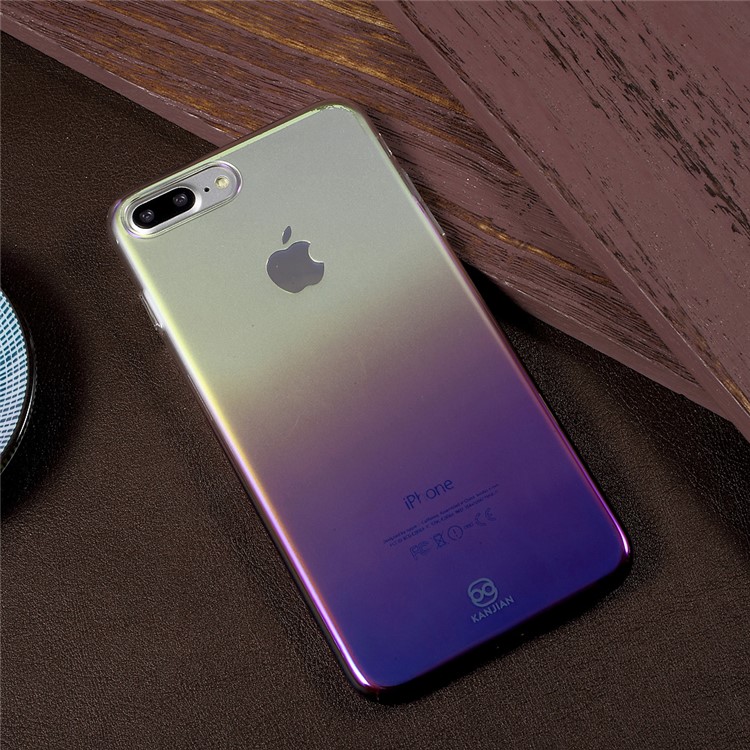 KANJIAN Clear Gradient Color Blue-ray Plastic Mobile Casing for iPhone 7 Plus - Purple-3