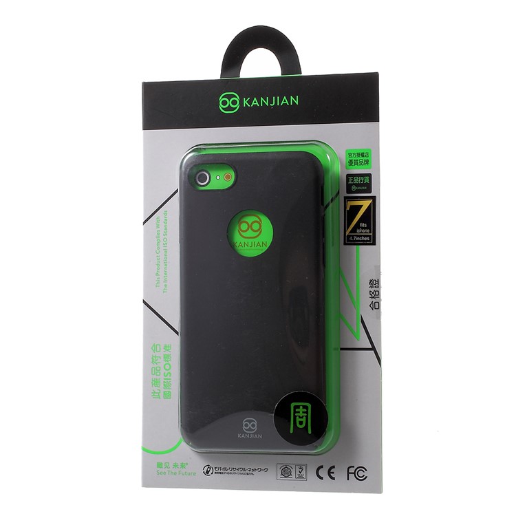 KANJIAN for iPhone 7 4.7 inch Silky Touch Rubberized PC Mobile Phone Case - Black-8