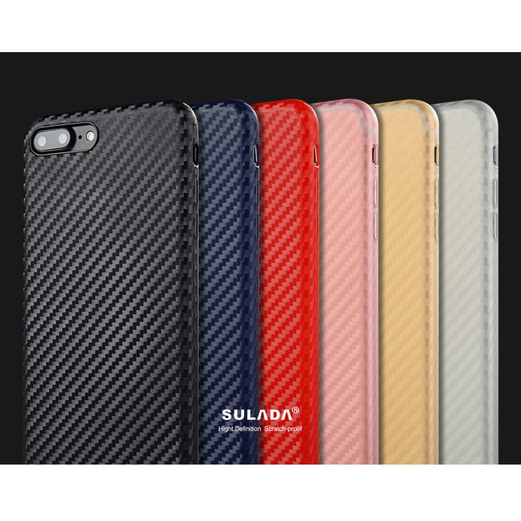 SULADA Carbon Fiber Texture Cell Phone Case (TPU) for iPhone 7 4.7 inch - Black-14