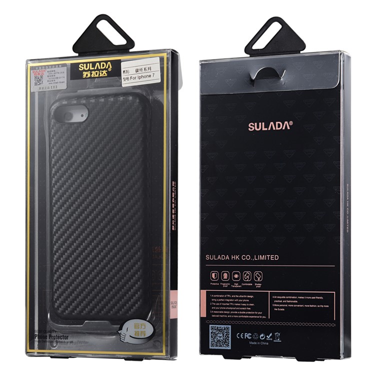SULADA Carbon Fiber Texture Cell Phone Case (TPU) for iPhone 7 4.7 inch - Black-15