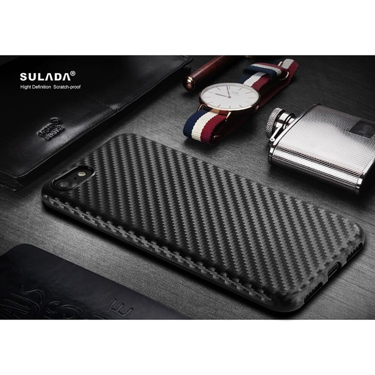 SULADA Carbon Fiber Texture Cell Phone Case (TPU) for iPhone 7 4.7 inch - Black-7