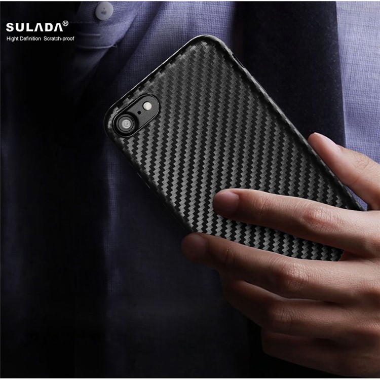 SULADA Carbon Fiber Texture Cell Phone Case (TPU) for iPhone 7 4.7 inch - Black-9