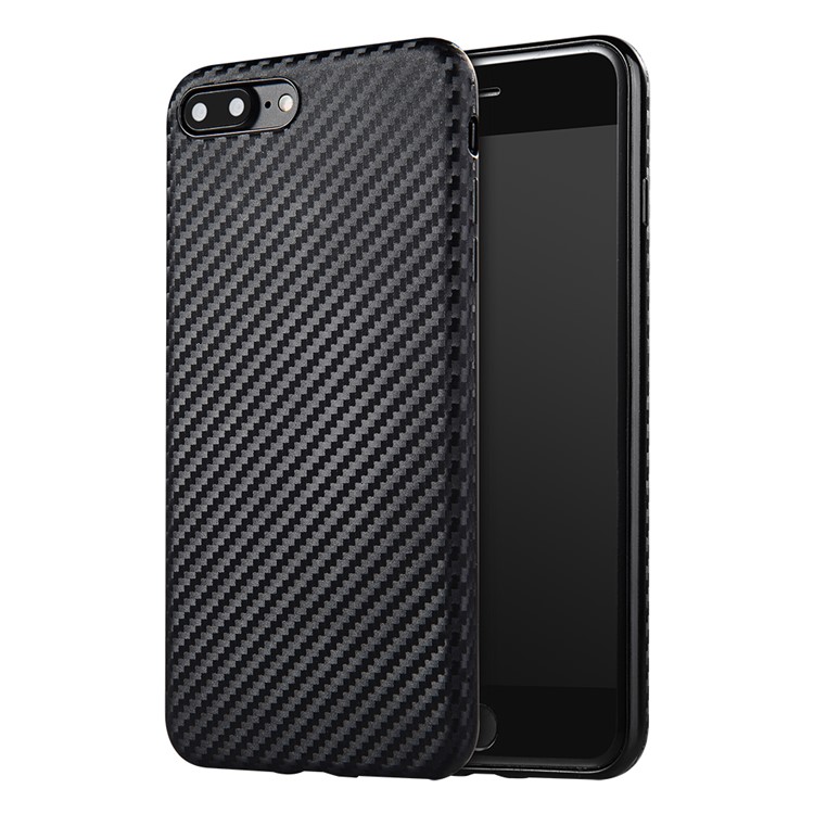 SULADA Carbon Fiber Texture Cell Phone Case (TPU) for iPhone 7 Plus - Black-1