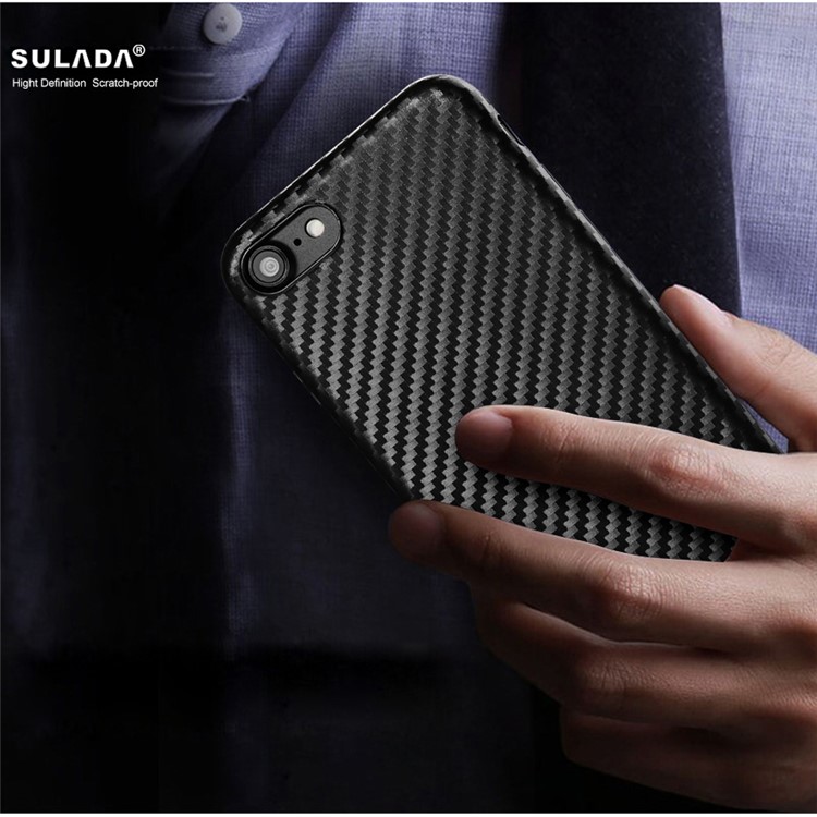 SULADA Carbon Fiber Texture Cell Phone Case (TPU) for iPhone 7 Plus - Black-10