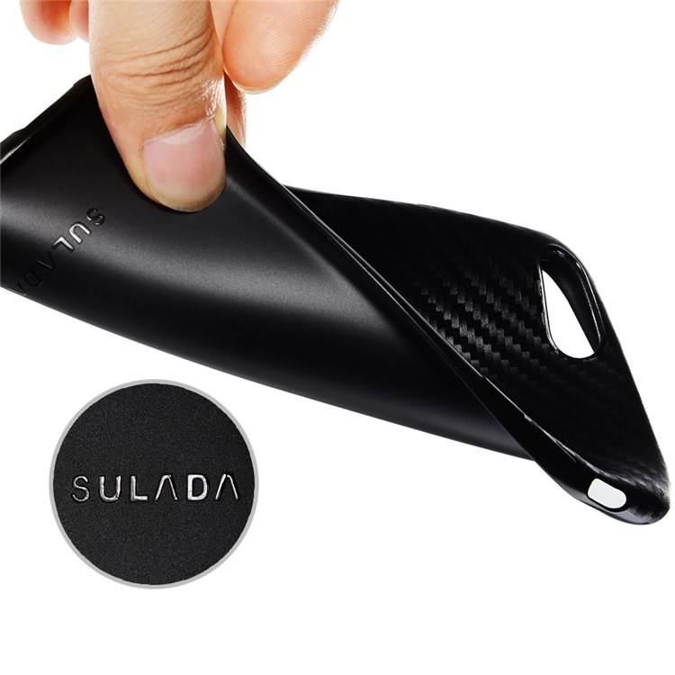 SULADA Carbon Fiber Texture Cell Phone Case (TPU) for iPhone 7 Plus - Black-14