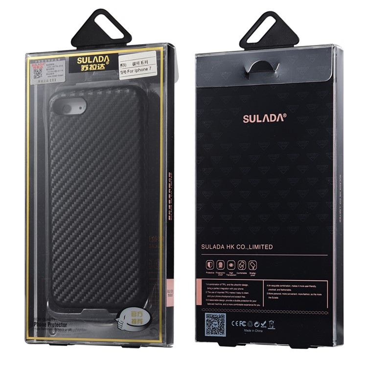SULADA Carbon Fiber Texture Cell Phone Case (TPU) for iPhone 7 Plus - Black-16