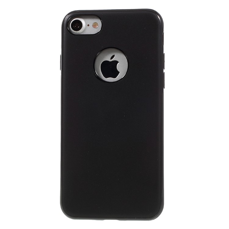 KANJIAN Matte Soft TPU Cellphone Case for iPhone 7 Built-in Magnetic Holder Metal Sheet - Black-2