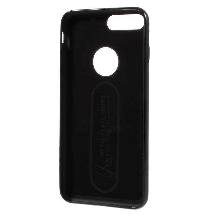 KANJIAN Matte TPU Phone Back Case for iPhone 7 Plus Built-in Magnetic Holder Metal Sheet - Black-5
