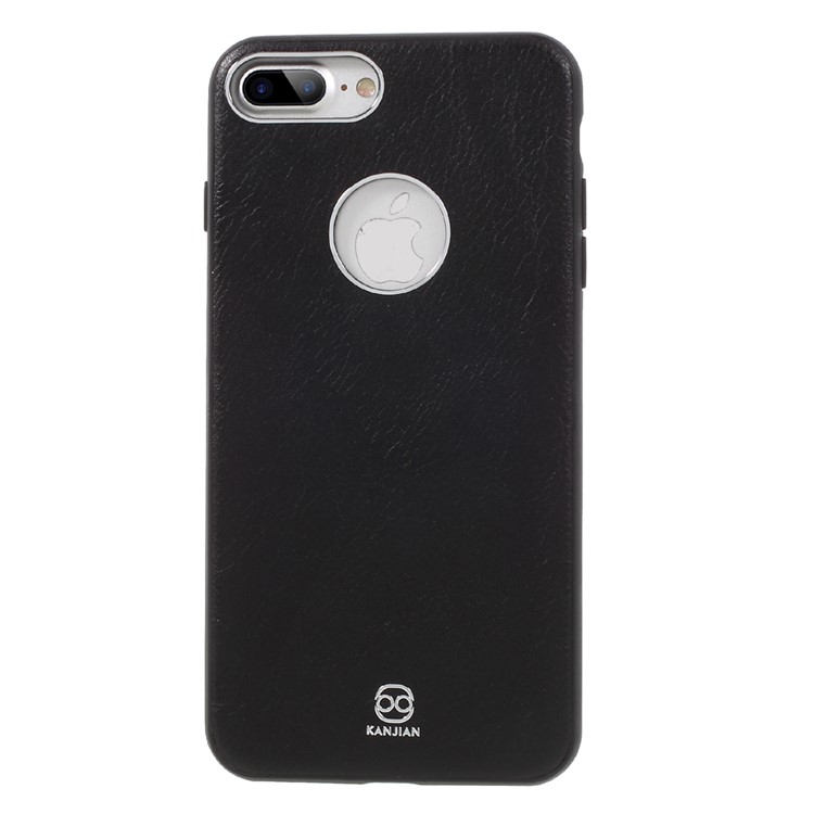 KANJIAN Crazy Horse Leather Coated PC TPU Back Cover for iPhone 7 Plus with Built-in Metal Sheet - Black-2