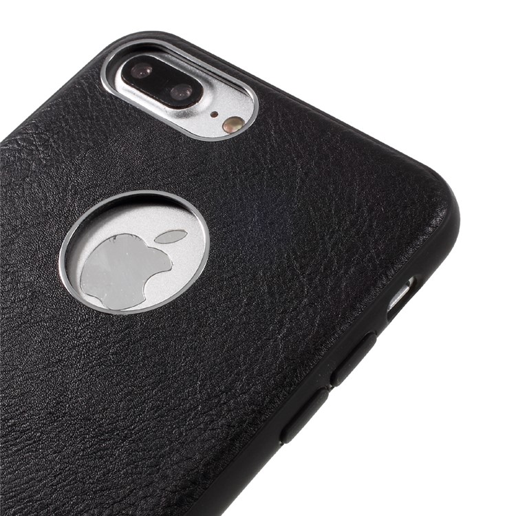 KANJIAN Crazy Horse Leather Coated PC TPU Back Cover for iPhone 7 Plus with Built-in Metal Sheet - Black-3
