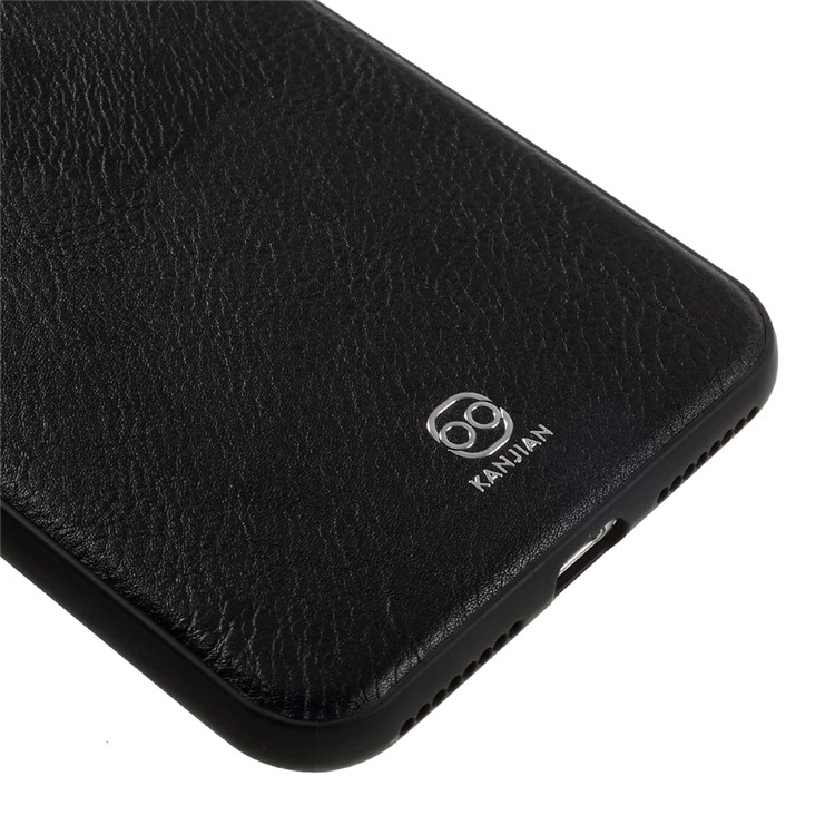KANJIAN Crazy Horse Leather Coated PC TPU Back Cover for iPhone 7 Plus with Built-in Metal Sheet - Black-4
