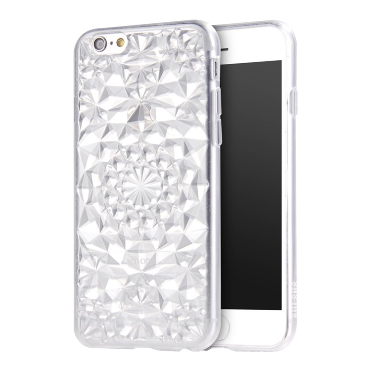SULADA 3D Diamond Pattern Glittery TPU Cell Phone Case for iPhone 6s Plus / 6 Plus - White-1