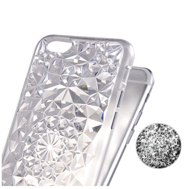 SULADA 3D Diamond Pattern Glittery TPU Cell Phone Case for iPhone 6s Plus / 6 Plus - White-3