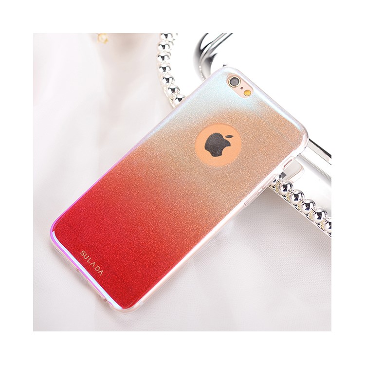 SULADA Fashion Blue-ray Gradient Color TPU Back Case for iPhone 6s/6 4.7-inch - Red-1