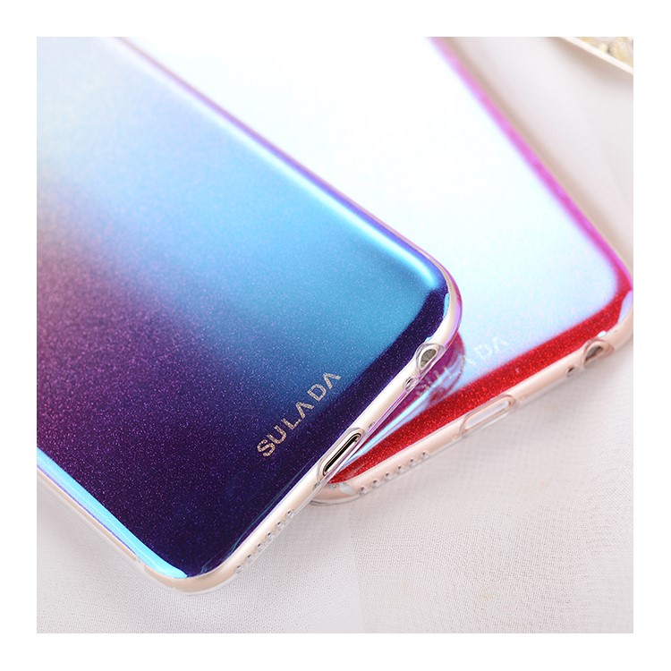 SULADA Blue-ray IMD Flash Powder TPU Phone Case for iPhone 6s Plus/6 Plus Gradient Color Style - Red-5