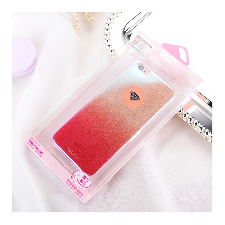SULADA Blue-ray IMD Flash Powder TPU Phone Case for iPhone 6s Plus/6 Plus Gradient Color Style - Red-7