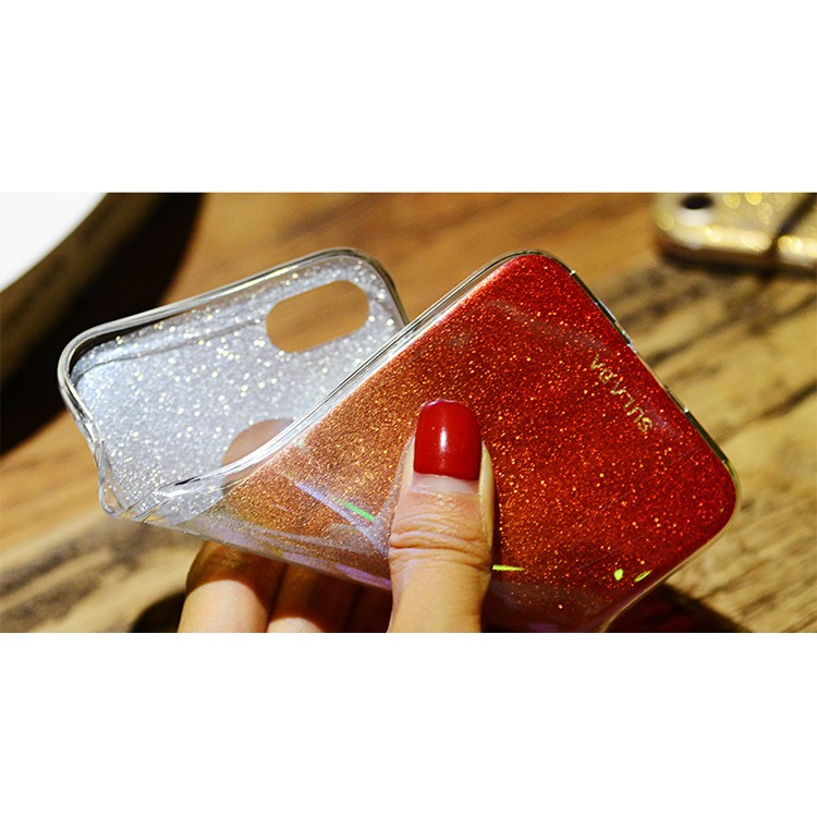 SULADA for iPhone 7 Plus Bling Bling Flash Powder Gradient Color TPU Mobile Phone Case - Red-4