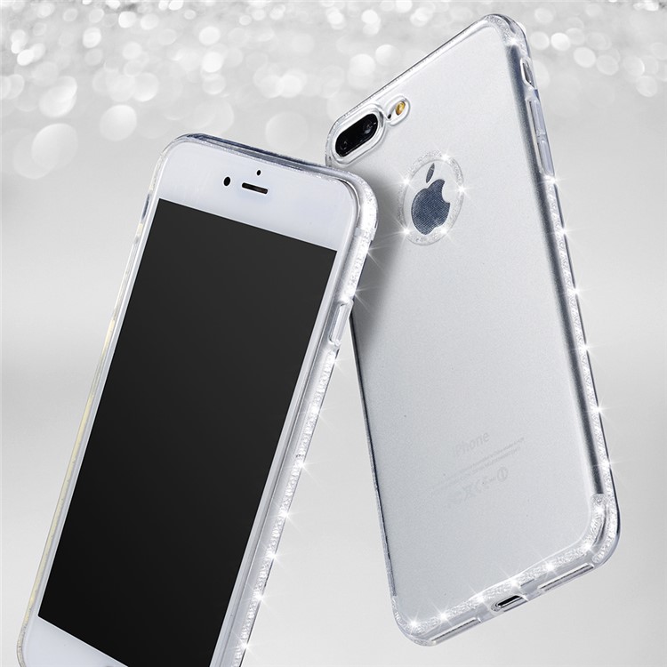 SULADA Elegant Anti-scratch TPU Cellphone Case for iPhone 7 Plus Built-in Diamond-shaped Texture - Transparent-1