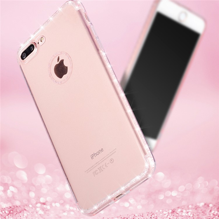 SULADA Elegant Anti-scratch TPU Cellphone Cover for iPhone 8 Plus / 7 Plus 5.5 inch Built-in Diamond-shaped Texture - Rose Gold-3