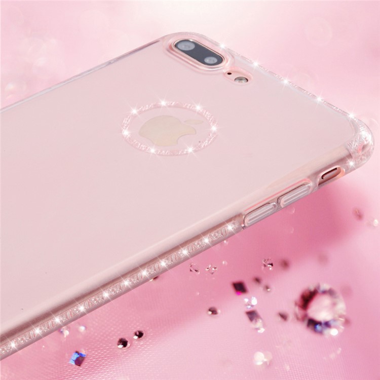 SULADA Elegant Anti-scratch TPU Cellphone Cover for iPhone 8 Plus / 7 Plus 5.5 inch Built-in Diamond-shaped Texture - Rose Gold-4