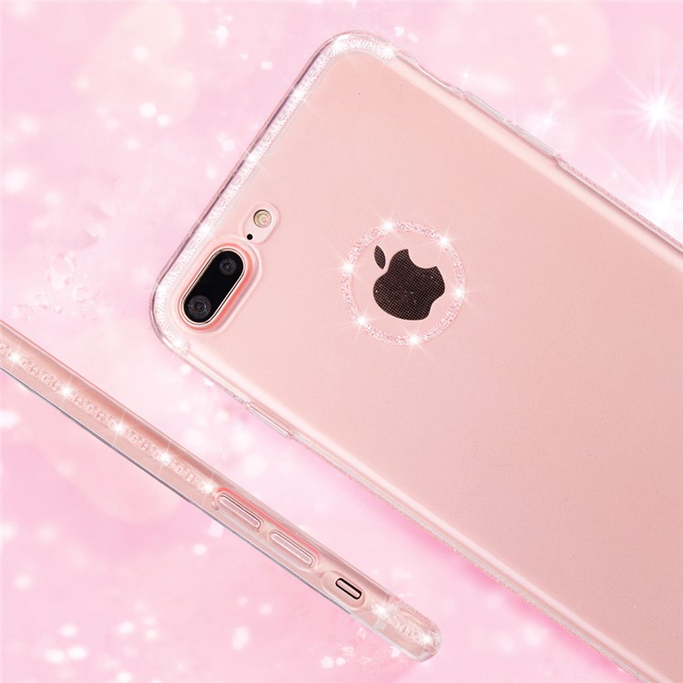 SULADA Elegant Anti-scratch TPU Cellphone Cover for iPhone 8 Plus / 7 Plus 5.5 inch Built-in Diamond-shaped Texture - Rose Gold-5